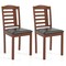 Set of 2 Classic Wood Kitchen Chairs with Cushioned Faux Leather Seats